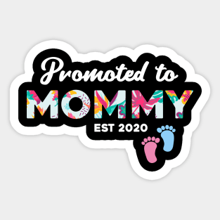 Promoted to Mommy Est 2020 First Time Mom Floral Mother Gift Sticker